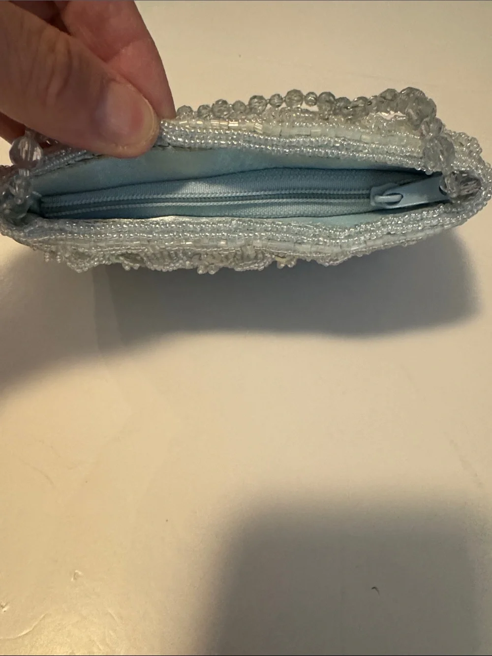 Beaded Sequin Evening Bag - Powder Blue